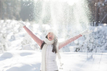 Young woman outdoors in winter time