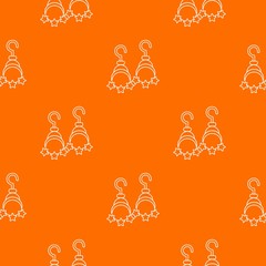 Poster - Moon and star earrings pattern vector orange for any web design best
