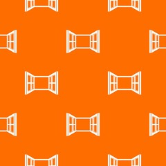 Sticker - Open window frame pattern vector orange for any web design best