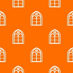 Poster - Oriental window frame pattern vector orange for any web design best