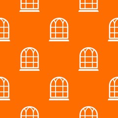 Sticker - Big window frame pattern vector orange for any web design best