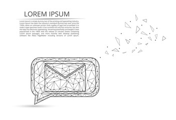 Poster - abstract image of e-mail. mail, letter, email, other concept illustration space, universe