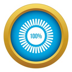 Poster - Sign 100 download icon blue vector isolated on white background for any design