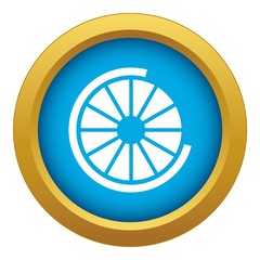Poster - Sign incomplete download icon blue vector isolated on white background for any design