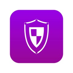 Poster - Shield icon digital purple for any design isolated on white vector illustration