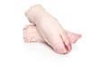 Raw Pig trotters on white background