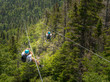 ziplining down a mountain in stowe vermont