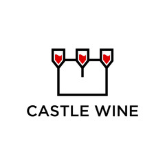 Wall Mural - Three glasses of wine combined to form a castle