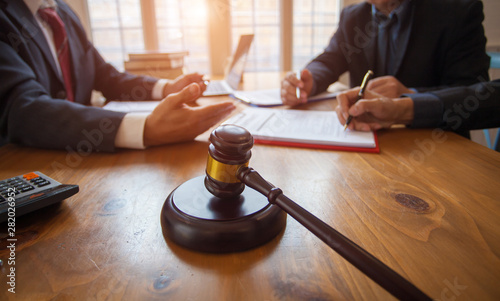 Cuadros en Lienzo Group of business people and lawyers discussing contract papers ,Consultation be