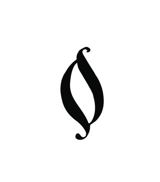 Figure 0. Vector. Logo for the company. Icon for the site. Separate number from the Russian alphabet. Gothic neo-Russian ancient style of 17-19 centuries.
