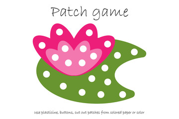 education patch game water lily for children to develop motor skills, use plasticine patches, button