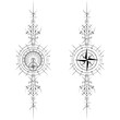 Two black abstract viking magic symbols isolated on white background