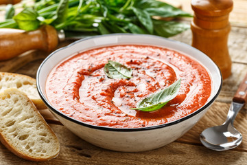 Sticker - Gazpacho soup. Traditional spanish cold tomato soup of fresh raw vegetables