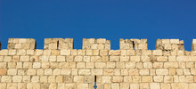 Medieval Castle Stone Wall Protection Construction Building Simple Wallpaper Pattern Picture With Blue Sky Background And Empty Space For Copy Or Text