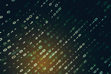 Poster - Creative yellow binary code background