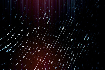 Poster - Creative red binary code background