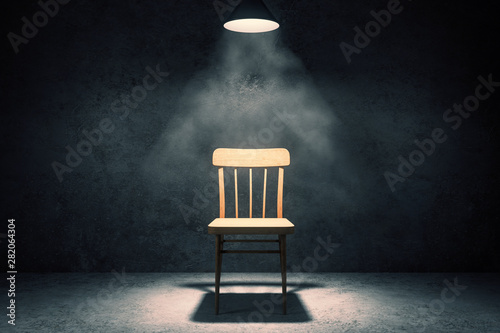 Illuminated chair in interior