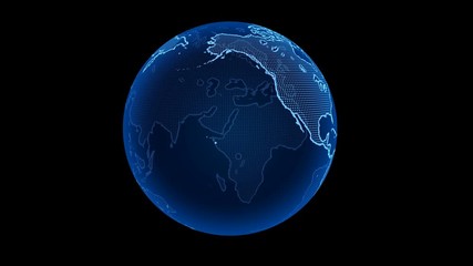 spinning digital earth animation alpha