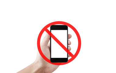 No phone or taking a photo not allow sign, isolated on white background