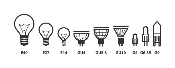 Poster - light bulb icon vector. llightbulb idea logo concept. set lamps electricity icons web design element