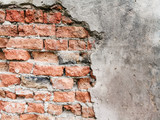 Fototapeta  - old brick wall plater falling