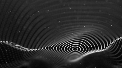 Fototapete - Abstract background with spider web. Dynamic wave of particles. Big data. 3d rendering.