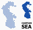 Dotted Mosaic Map of Caspian Sea