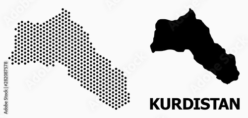Valokuvatapetti Dotted Pattern Map of Kurdistan