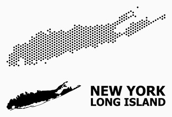 Wall Mural - Pixelated Pattern Map of Long Island