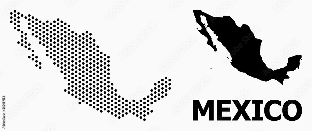 Dotted Pattern Map of Mexico Stock Vector | Adobe Stock