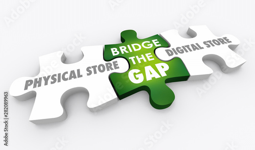 Physical Vs Digital Stores Online Ecommerce Puzzles 3d Illustration - Buy this stock illustration and explore similar illustrations at Adobe Stock | Adobe Stock