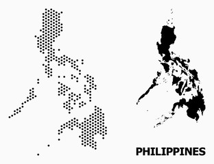 Canvas Print - Dotted Mosaic Map of Philippines