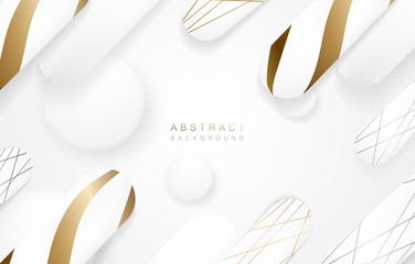 Wall Mural - Abstract geometric shape with white or gray background. Advertisement backdrop or banner with smooth and clean elements. Creative and Modern design in EPS10 vector illustration.