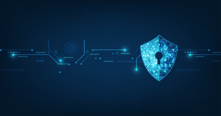 Fototapete - Abstract security digital technology background.protection mechanism and system privacy.vector illustration.