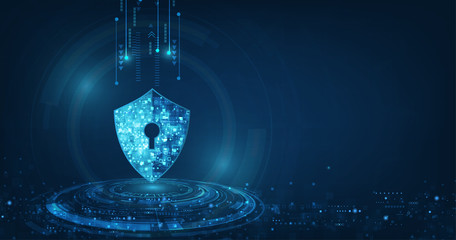 Fototapete - Abstract security digital technology background.protection mechanism and system privacy.vector illustration.