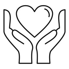 Poster - heart hands icon. outline heart hands vector icon for web design isolated on white background