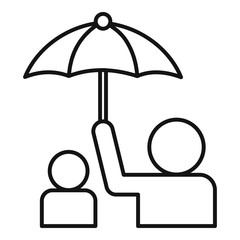 Poster - man protect kid icon. outline man protect kid vector icon for web design isolated on white backgroun