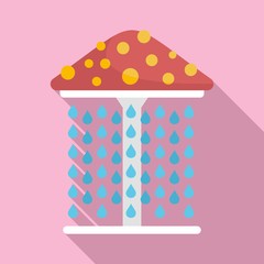 Poster - Waterpark umbrella shower icon. Flat illustration of waterpark umbrella shower vector icon for web design