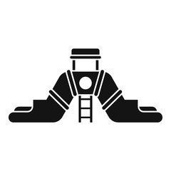 Poster - double aquapark slide icon. simple illustration of double aquapark slide vector icon for web design 