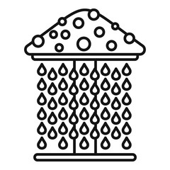 Poster - Waterpark umbrella shower icon. Outline waterpark umbrella shower vector icon for web design isolated on white background