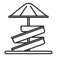 Poster - Aquapark kid umbrella slide icon. Outline aquapark kid umbrella slide vector icon for web design isolated on white background