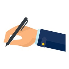 Poster - hand writing on papers icon. flat illustration of hand writing on papers vector icon for web design