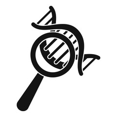 Poster - dna under magnify glass icon. simple illustration of dna under magnify glass vector icon for web des