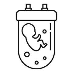 Poster - Dna baby production icon. Outline dna baby production vector icon for web design isolated on white background