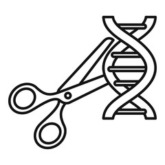 Poster - Cutted dna molecule icon. Outline cutted dna molecule vector icon for web design isolated on white background