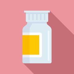 Sticker - Pills jar icon. Flat illustration of pills jar vector icon for web design