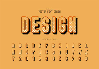 Poster - Halftone circle font and round alphabet vector, Digital letter typeface and number design