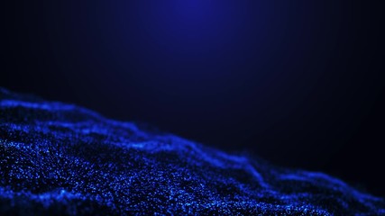 Wall Mural - Abstract particles floating in a wavy motion