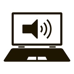 Poster - Modern sound laptop icon. Simple illustration of modern sound laptop vector icon for web design isolated on white background