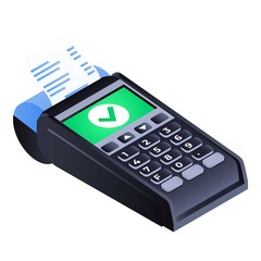 Poster - Pos payment terminal icon. Isometric of pos payment terminal vector icon for web design isolated on white background
